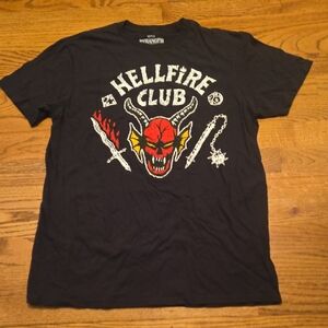 Netflix Hellfire Club Black Tee with Red Graphic